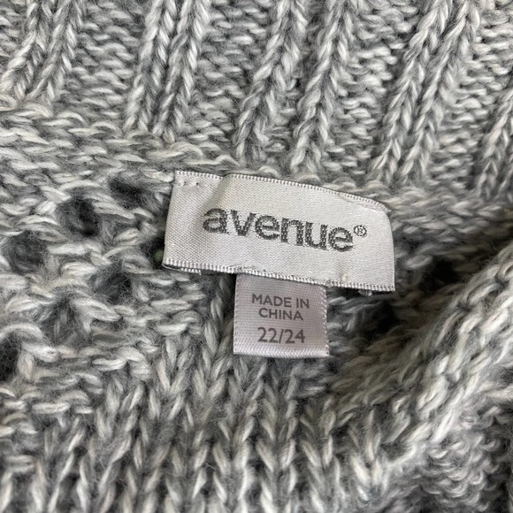 Avenue Sweater Vest Open Front Cardigan Top Shawl Wrap Gray Size 22/24 3X - Picture 5 of 6